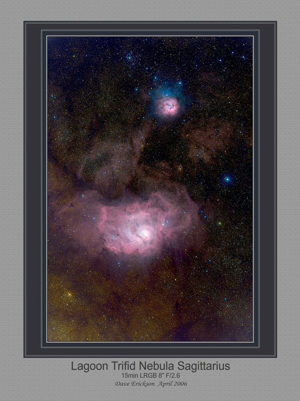 M8 NGC6523 Lagoon M20 NGC6514 Trifid M21 NGC 6531 NGC6546 NGC6526 